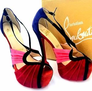 Christian Louboutin Paris OpenToe Multicolor Pumps